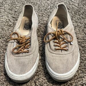 Vans Light Brown Canvas Sneakers size men 7.5 women 9
